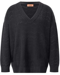 Missoni - Zigzag V-Ausschnitt Wollmischung Pullover - Lyst