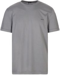 Kiton - Geborduurd Logo Grijze T-Shirt En Polos - Lyst