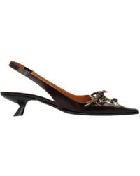 Marni - Schoenen ,Bruin ,Leren Schoenen Met Hak - Lyst