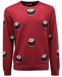Sun 68 - Baumwoll/Wollpullover Bordeaux Stil - Lyst