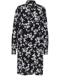 Kaffe - Kleedjes ,Veelkleurig ,Marine Flower Jurk Met Overhemdkraag - Lyst