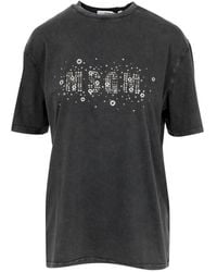 MSGM - Tops ,Zwart ,Katoen T-Shirts En Polo's Zwart - Lyst