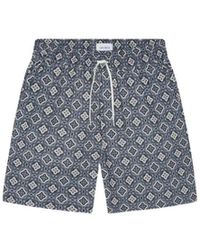 Les Deux - Badmode ,Blauw ,Katoen Harry Arabesque Aop Shorts - Lyst