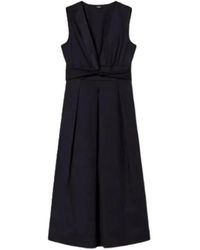 Twin Set - Vestido negro elegante escote en v sin mangas - Lyst