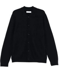 Samsøe & Samsøe - Schwarzer Pullover Mit Knopfleiste Und Rippbündchen - Lyst