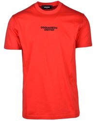 DSquared² - Tops ,Rood ,Katoen T-Shirt - Lyst