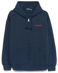 Carhartt - Hoodies & Sweatvesten ,Blauw ,Katoen Blauwe Sweater Met Rits En Logo - Lyst