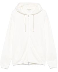 Eleventy - Hoodies & Sweatvesten ,Wit ,Katoen Ritssluiting Katoenen Hoodie - Lyst