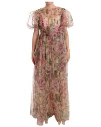 Dolce & Gabbana - Blumenmuster maxikleid - Lyst