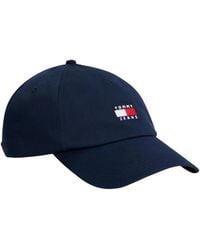 Tommy Hilfiger - Accessoires ,Blauw ,Katoen Logo Baseball Cap - Lyst