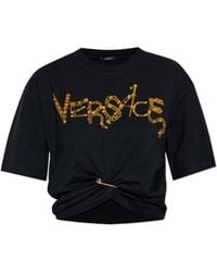 Versace - T-Shirt Met Logo - Lyst