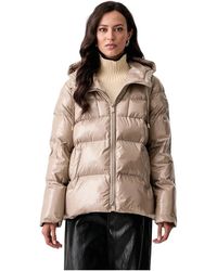 Pinko - Jassen ,Leer Gewatteerde Jas - Lyst