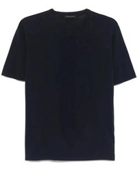 Roberto Collina - Tops ,Blauw ,Girocollo Mc - Lyst