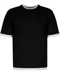 Prada - Geribbelde Katoenen Crew-Neck T-Shirt - Lyst