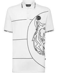 Philipp Plein - Fitness ,Wit ,Katoen Polo Shirt Ss Tiger - Lyst