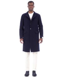 Eleventy - Jassen ,Blauw ,Wol Blauwe Wollen Jersey Jas - Lyst