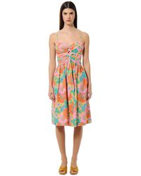 Manoush - Kleedjes ,Veelkleurig ,Katoen Katoen Blossom Jurk - Lyst