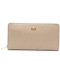 Tory Burch - Accessoires ,Leer Charlie Quilted Zip Continental Portemonnee - Lyst