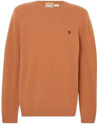 Timberland - Truien & Vesten ,Oranje ,Wol Merino Crewneck Sweater - Lyst