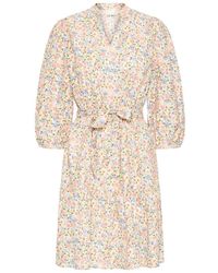 Ichi - Kleedjes ,Veelkleurig ,Bloemen Cloud Dancer Jurk - Lyst