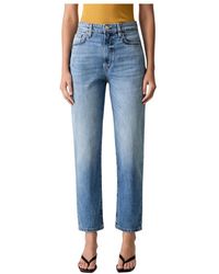 Guess - Jeans ,Blauw ,Katoen New Mom Jeans - Lyst