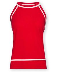 Elena Miro - Tops ,Rood ,Polyester Mixed Viscose Knit Top - Lyst