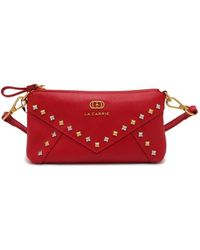 La Carrie - Frivolous Doppel Geldbörse Tasche Rotes Leder - Lyst