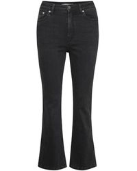 Gestuz - Flared Broek Gewassen Grijs - Lyst