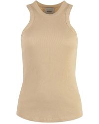 Halfboy - Geribbelde Racerback Tanktop Met Geborduurd Logo - Lyst