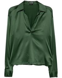 Tom Ford - Overhemden ,Groen ,Satijn Stretch Zijde Satijnen Polo - Lyst