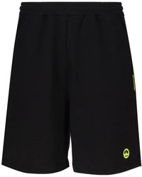 Barrow - Shorts in cotone nero con logo smile - Lyst