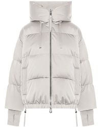 DUNO - Korte Parel Witte Parka Jas - Lyst