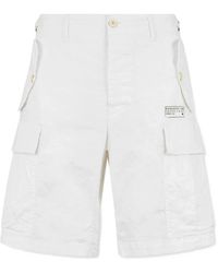 DSquared² - Korte Broeken ,Wit ,Katoen Cotton Cargo Shorts - Lyst