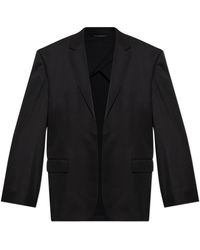 Balenciaga - Jassen ,Zwart ,Wol Oversized Blazer Gemaakt Van Gecombineerde Materialen - Lyst