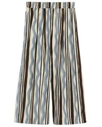 Weekend by Maxmara - Klare Blaue Bedruckte Baumwoll-Cropped-Hose - Lyst