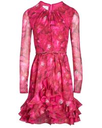 Giambattista Valli - Minikleid Rose Mania Aus Seiden-Georgette - Lyst