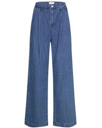 NORR - Gestreifte Kenzie Jeans Mit Weiter Passform - Lyst