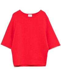 KHAITE - Rode Crew Neck Top - Lyst