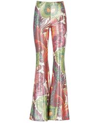 Etro - Blumenmuster Elastische Taille Hose - Lyst