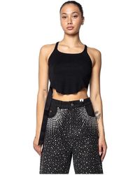 Rick Owens - Tops ,Zwart ,Zwarte Cropped Tank Top - Lyst