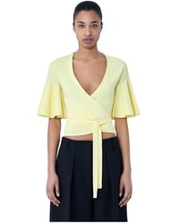 Jacquemus - Overhemden ,Geel ,Wrap Knit Top - Lyst