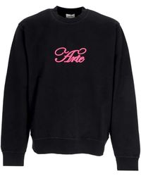 Arte' - Hoodies & Sweatvesten ,Zwart ,Katoen Zwart Logo Crewneck Sweatshirt - Lyst