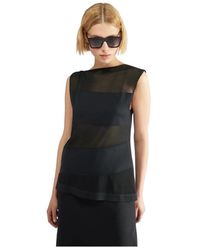 Liviana Conti - Asymmetrische Gebreide Top Met Transparante Details - Lyst