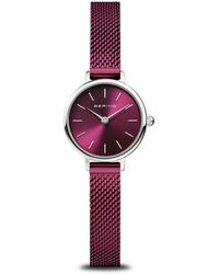 Bering - Accessoires ,Paars ,Klassiek Paars Horloge Met Saffierglas - Lyst