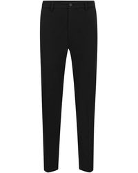 DRYKORN - Broeken ,Zwart ,Slim Fit Zwarte Jersey Broek - Lyst