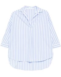 Barba Napoli - Overhemden ,Blauw ,Katoen Gestreept Katoenen Overhemd - Lyst