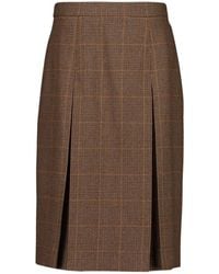 Saint Laurent - Rokken ,Bruin ,Wol Roux Midi Rok - Lyst