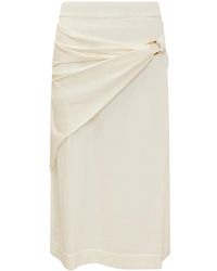 Jil Sander - Rokken ,Wit ,Wol Gelaagde Gebreide Midi-Rok - Lyst
