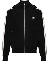 Palm Angels - Schwarze logo jacke mit reißverschluss - Lyst