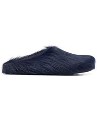 Marni - Schoenen ,Blauw ,Leer Fussbett Sabot - Lyst